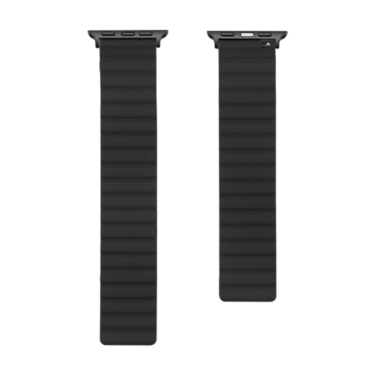 

Silicone Magnetic Replacement Strap Watchband For Apple Watch Series 7 & 6 & SE & 5 & 4 44mm / 3 & 2 & 1 42mm(Black)