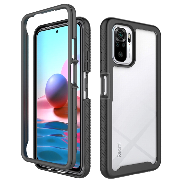 

For Xiaomi Redmi Note 10 Starry Sky Solid Color Series Shockproof PC + TPU Protective Case(Black)