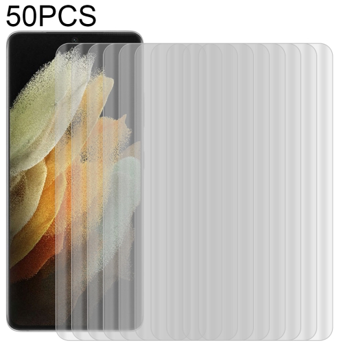 

For Samsung Galaxy S21 Ultra 5G 50 PCS 3D Curved Silk-screen PET Full Coverage Protective Film(Transparent)