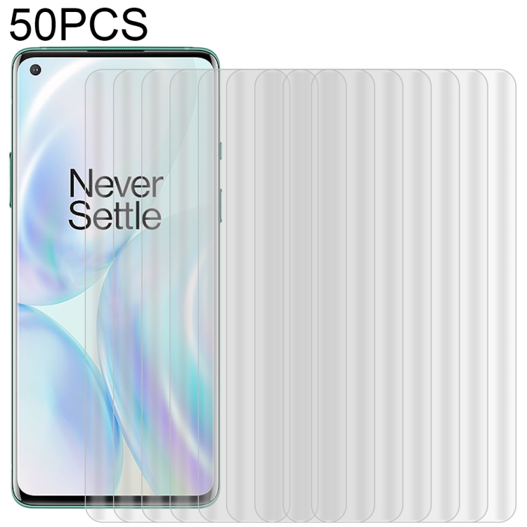 

For OnePlus 8 50 PCS 3D Curved Silk-screen PET Full Coverage Protective Film(Transparent)