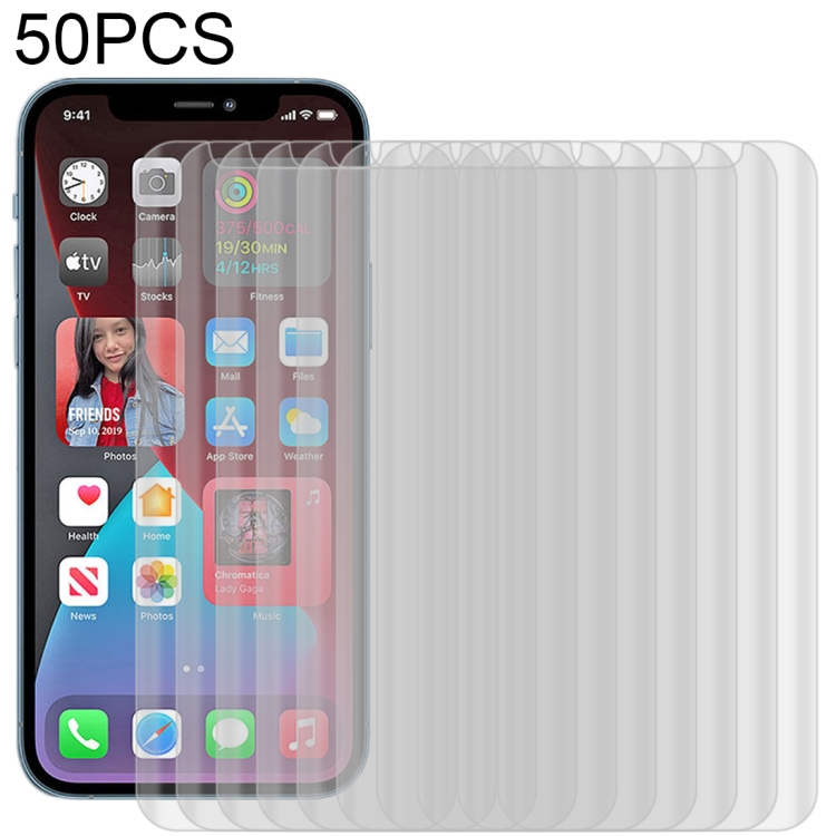 

50 PCS 3D Curved Silk-screen PET Full Coverage Protective Film For iPhone 12 Pro Max(Transparent)