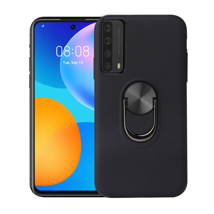 

For Huawei P smart 2021 360 Rotary Multifunctional Stent PC+TPU Case with Magnetic Invisible Holder(Black)