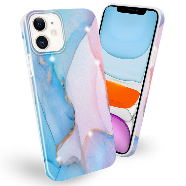 

Frosted Watercolor Marble TPU Protective Case For iPhone 11(Baby Blue)