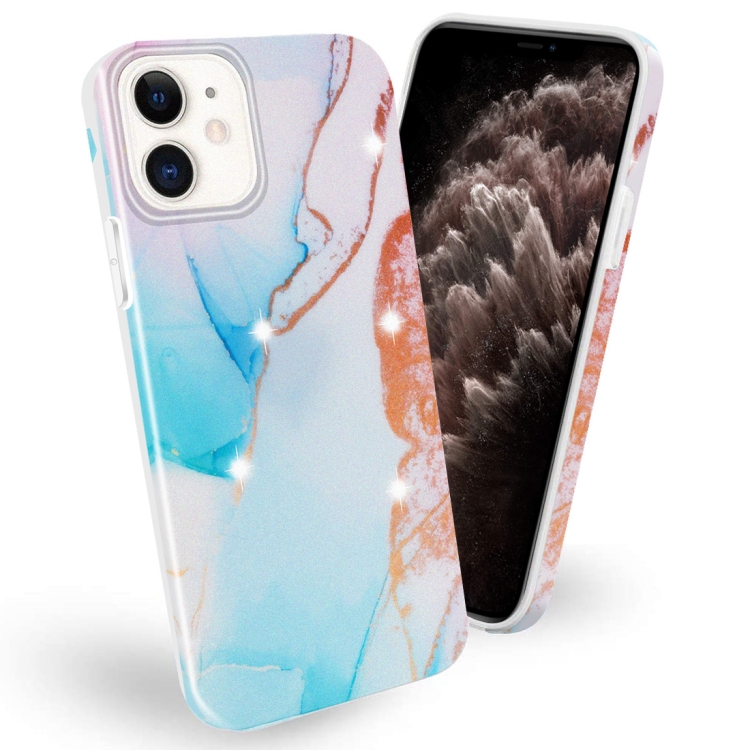 

Frosted Watercolor Marble TPU Protective Case For iPhone 11 Pro Max(Aqua Blue)
