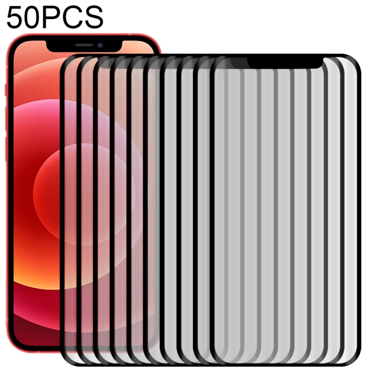 

50 PCS 3D Curved Silk-screen PET Full Coverage Protective Film For iPhone 12 mini(Black)