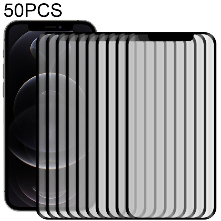

50 PCS 3D Curved Silk-screen PET Full Coverage Protective Film For iPhone 12 / 12 Pro(Black)