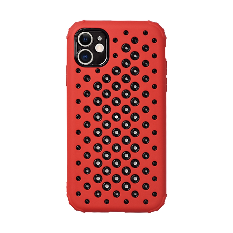 

Candy Color Mesh Heat Dissipation TPU Protective Case For iPhone 11(Red)