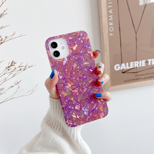

Shell Texture IMD Half-coverage TPU Protective Case For iPhone 11 Pro(Purple Orange)