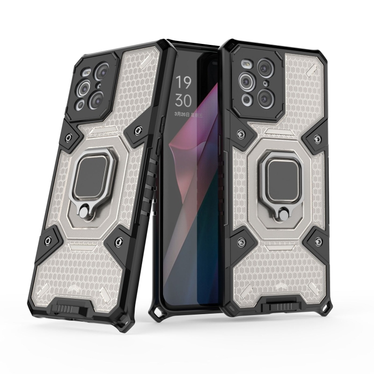 

For OPPO Find X3 Space PC+TPU Ring Holder Protective Case(Silver)