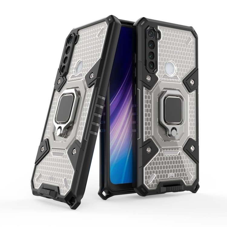 

For Xiaomi Redmi Note 8 Space PC+TPU Ring Holder Protective Case(Silver)
