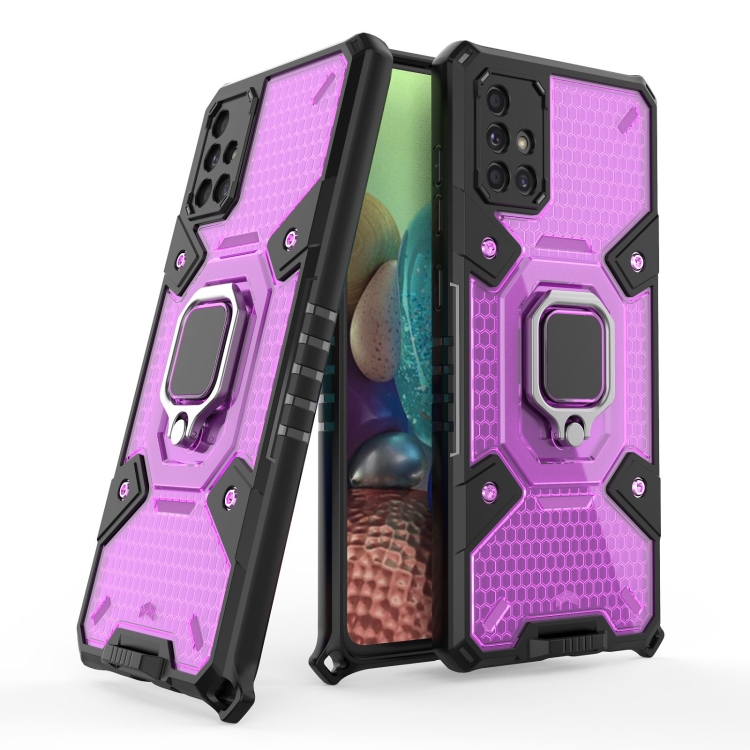 

For Samsung Galaxy A71 Space PC+TPU Ring Holder Protective Case(Purple)
