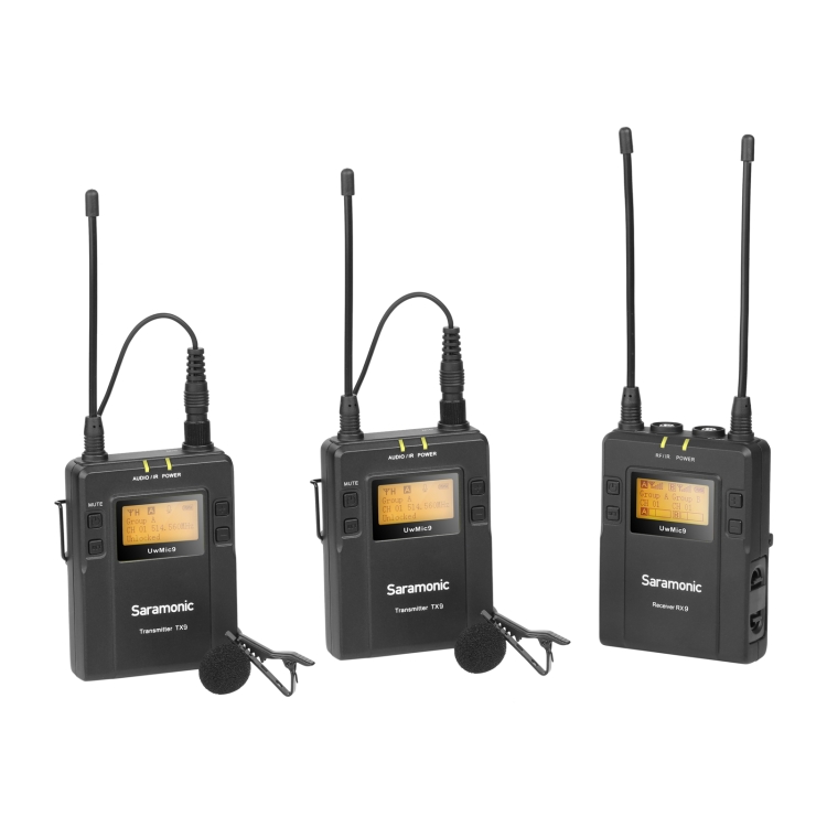 

Saramonic UwMic9 Kit2 Broadcast Interview UHF Dual Channels Wireless Lavalier Microphone System