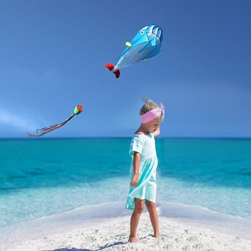 

Soft Dolphin Kite Outdoor Sports Flying Toy for Children 120 x 215CM(Blue)