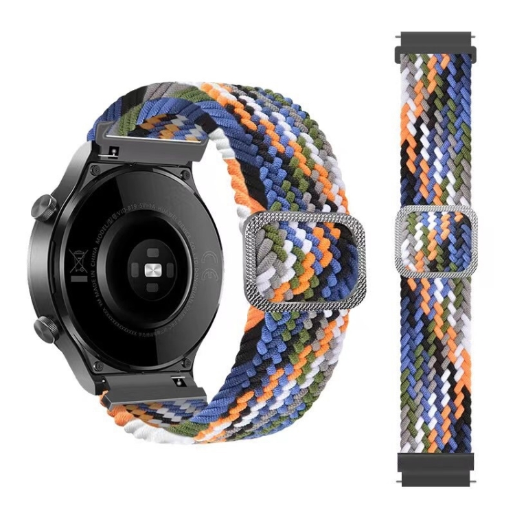 

For Huawei Watch 3 / 3 Pro Adjustable Nylon Braided Elasticity Replacement Strap Watchband(Colorful Denim)