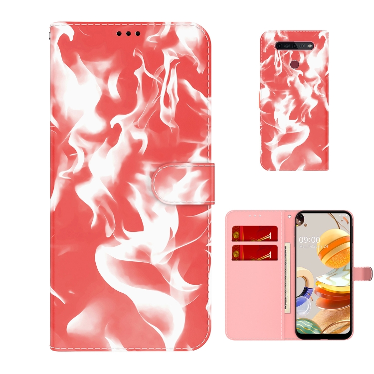 

For LG K41S / K51S Cloud Fog Pattern Horizontal Flip Leather Case with Holder & Card Slot & Wallet(Red)