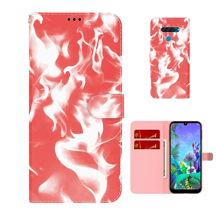 

For LG K50 / Q60 Cloud Fog Pattern Horizontal Flip Leather Case with Holder & Card Slot & Wallet(Red)