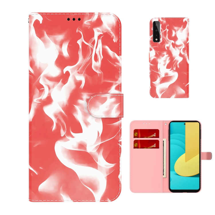 

For LG Stylo 7 5G Cloud Fog Pattern Horizontal Flip Leather Case with Holder & Card Slot & Wallet(Red)