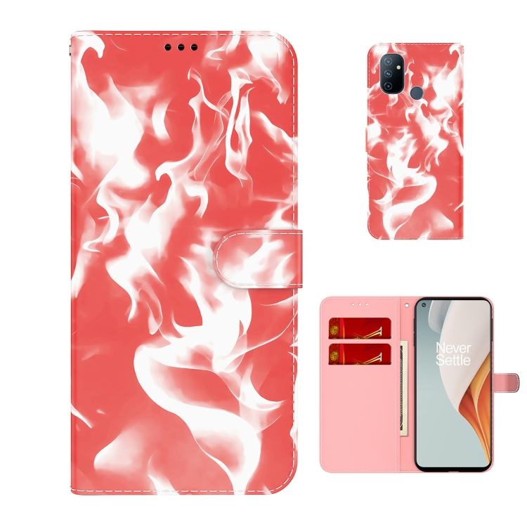 

For OnePlus Nord N100 Cloud Fog Pattern Horizontal Flip Leather Case with Holder & Card Slot & Wallet(Red)