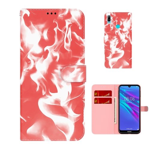 

For Huawei Y6 2019 Cloud Fog Pattern Horizontal Flip Leather Case with Holder & Card Slot & Wallet(Red)