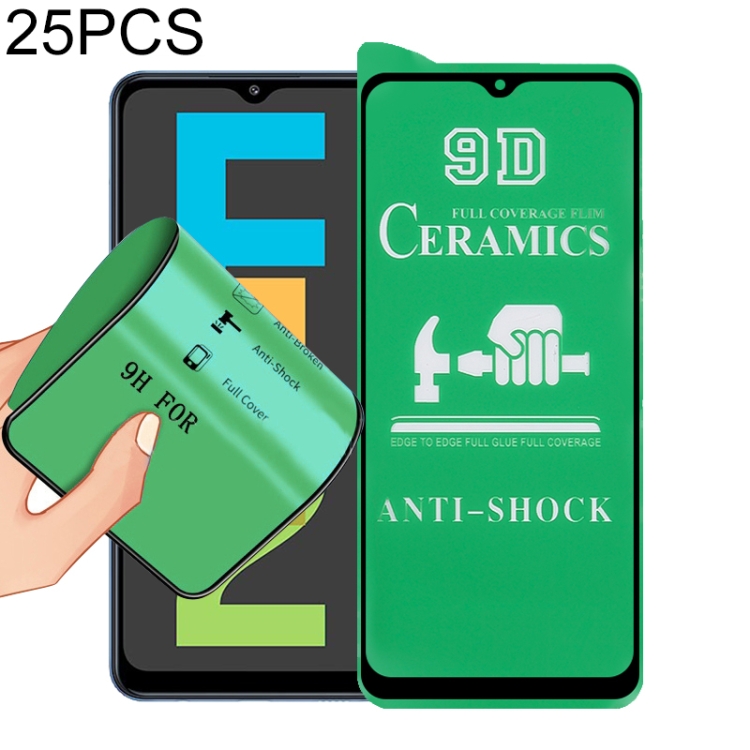 

For Samsung Galaxy F12 25 PCS 9D Full Screen Full Glue Ceramic Film