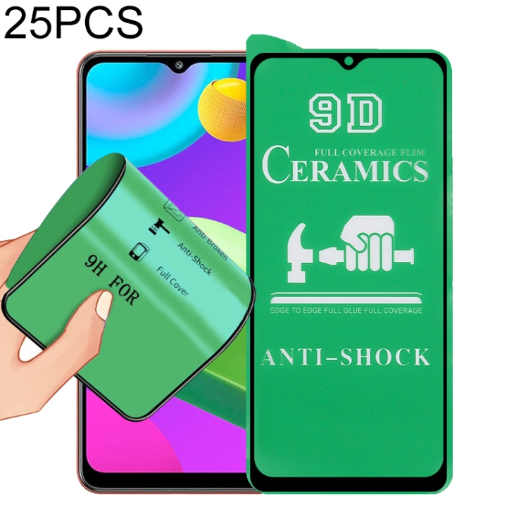 

For Samsung Galaxy M02 25 PCS 9D Full Screen Full Glue Ceramic Film