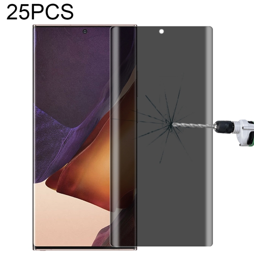 

For Samsung Galaxy Note20 Ultra 25 PCS 0.3mm 9H Surface Hardness 3D Curved Surface Privacy Glass Film