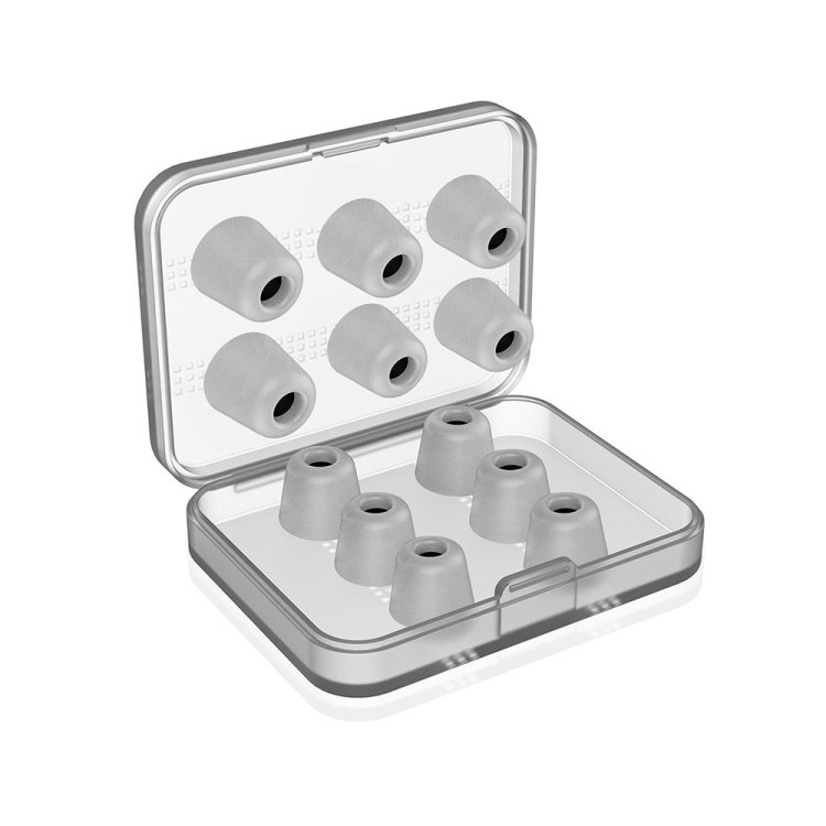 

6 Pairs New Bee NB-M1 Slow Rebound Memory Foam Ear Caps with Storage Box, Suitable for 5mm-7mm Earphone Plugs(Grey)