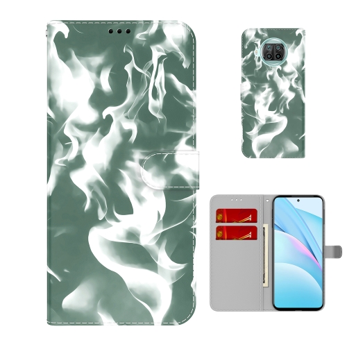

For Xiaomi Mi 10T Lite 5G Cloud Fog Pattern Horizontal Flip Leather Case with Holder & Card Slot & Wallet(Dark Green)