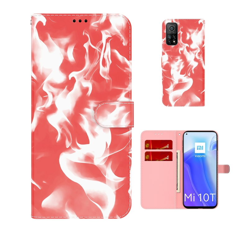 

For Xiaomi Mi 10T Pro 5G / 10T 5G Cloud Fog Pattern Horizontal Flip Leather Case with Holder & Card Slot & Wallet(Red)