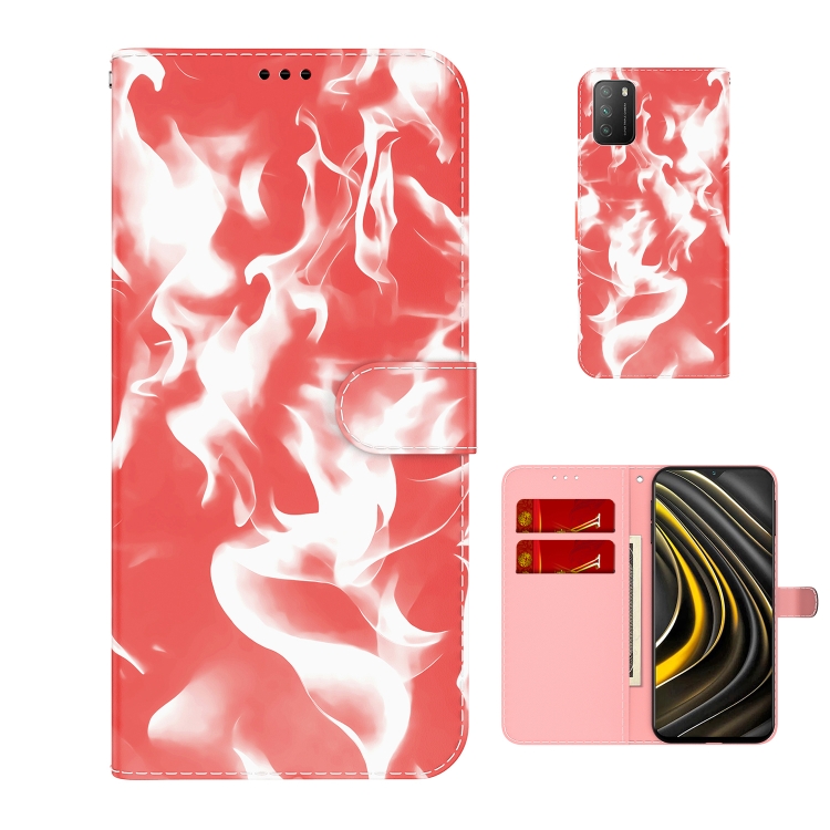 

For Xiaomi Poco M3 / Redmi 9 Power / Redmi 9T / Redmi Note 9 4G Cloud Fog Pattern Horizontal Flip Leather Case with Holder & Card Slot & Wallet(Red)