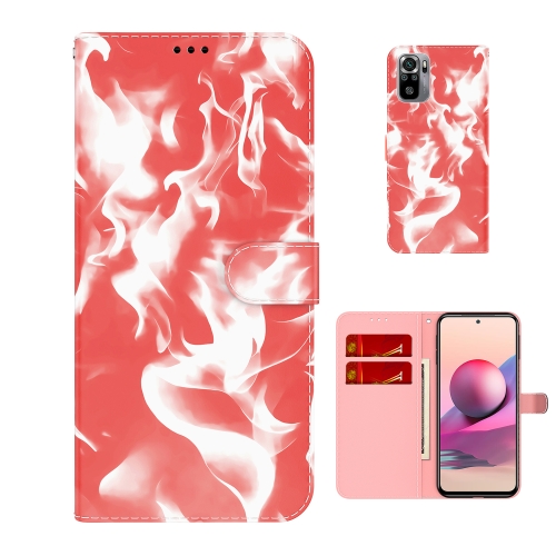 

For Xiaomi Redmi Note 10 4G / Note 10S Cloud Fog Pattern Horizontal Flip Leather Case with Holder & Card Slot & Wallet(Red)