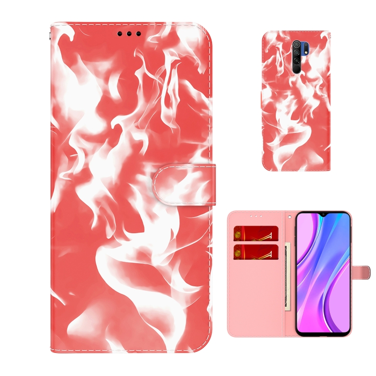 

For Xiaomi Redmi 9 / 9 Prime / Poco M2 Cloud Fog Pattern Horizontal Flip Leather Case with Holder & Card Slot & Wallet(Red)