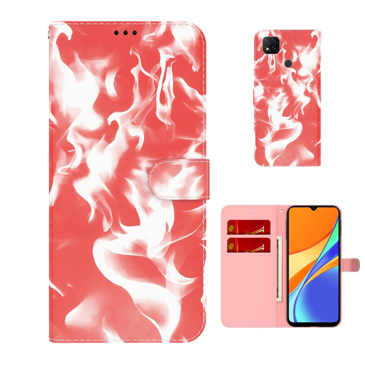 

For Xiaomi Redmi 9C Cloud Fog Pattern Horizontal Flip Leather Case with Holder & Card Slot & Wallet(Red)
