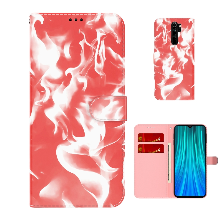 

For Xiaomi Redmi Note 8 Pro Cloud Fog Pattern Horizontal Flip Leather Case with Holder & Card Slot & Wallet(Red)