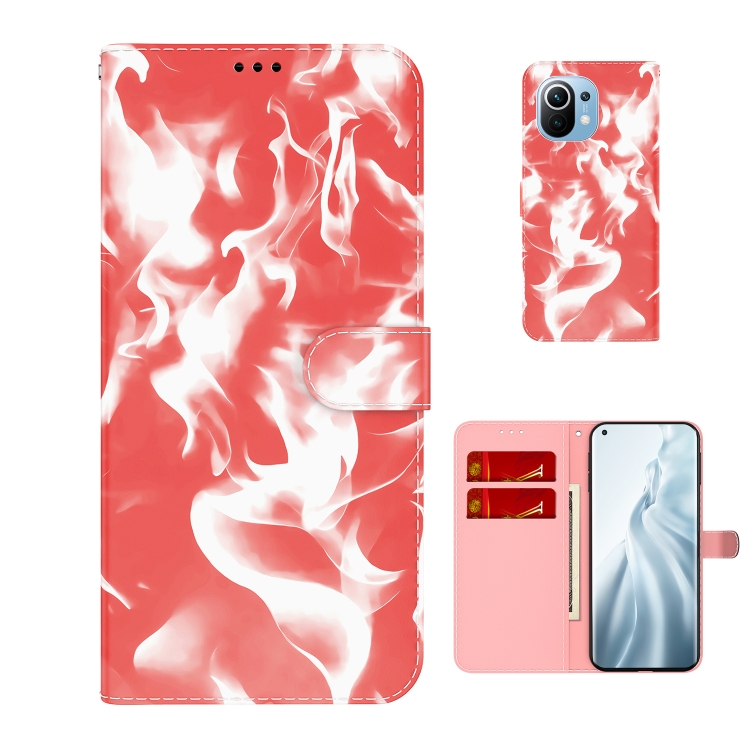 

For Xiaomi Mi 11 Cloud Fog Pattern Horizontal Flip Leather Case with Holder & Card Slot & Wallet(Red)