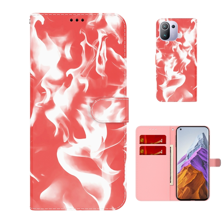 

For Xiaomi Mi 11 Pro Cloud Fog Pattern Horizontal Flip Leather Case with Holder & Card Slot & Wallet(Red)