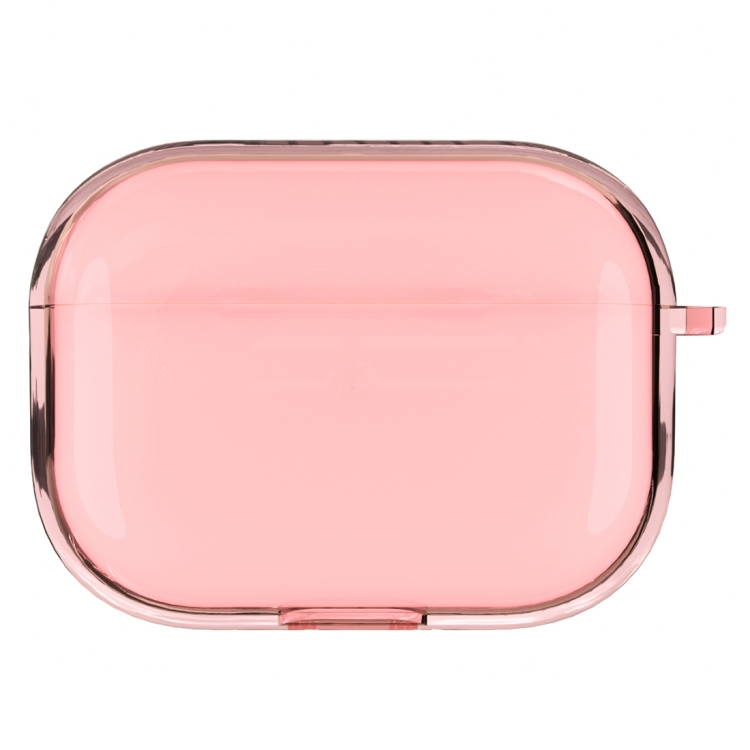 

For Apple AirPods Pro Transparent TPU Wireless Earphone Protective Case(Pink)