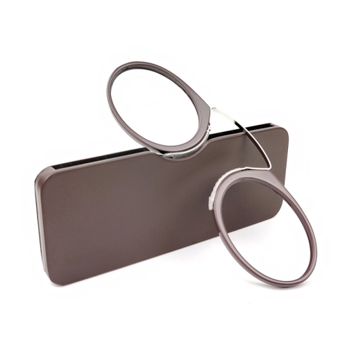 

Mini Clip Nose Style Presbyopic Glasses without Temples, Positive Diopters:+1.50(Brown)