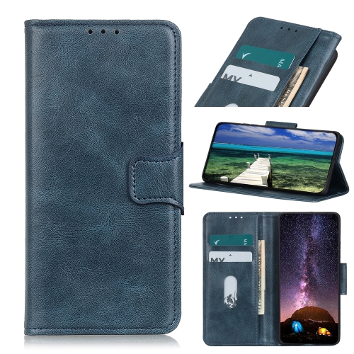 

For Samsung Galaxy A03s 166mm Version Mirren Crazy Horse Texture Horizontal Flip Leather Case with Holder & Card Slots & Wallet(Blue)