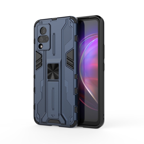 

For vivo V21 Supersonic PC + TPU Shock-proof Protective Case with Holder(Blue)