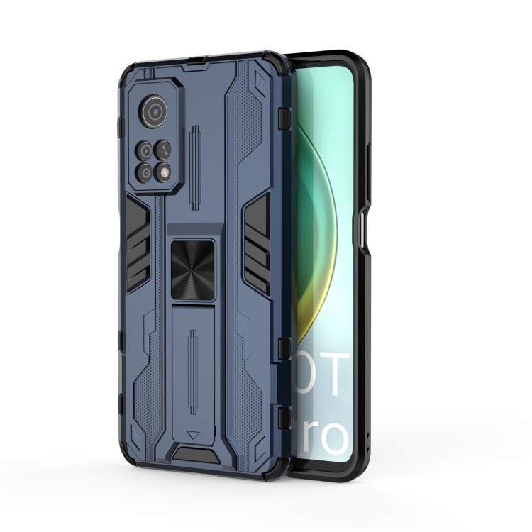 

For Xiaomi Mi 10T 5G Supersonic PC + TPU Shock-proof Protective Case with Holder(Blue)