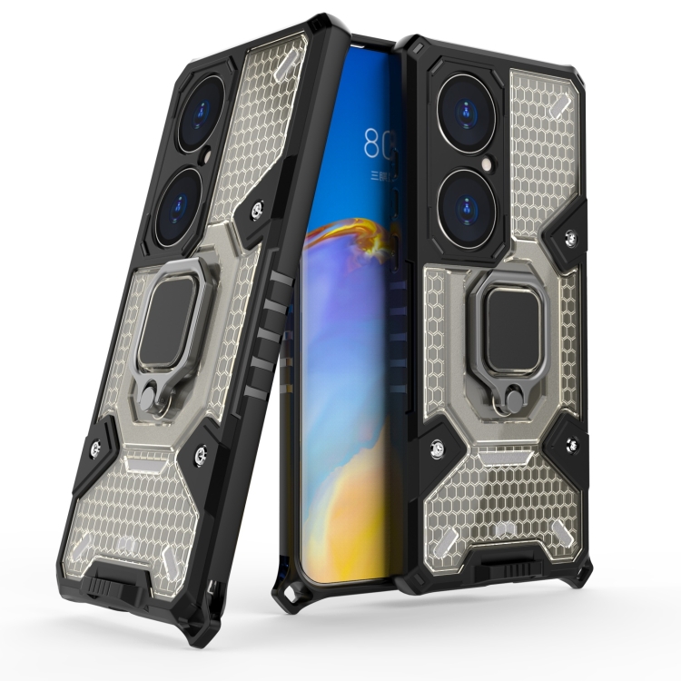 

For Huawei P50 Pro Space PC+TPU Shockproof Case with Ring Holder(Grey)