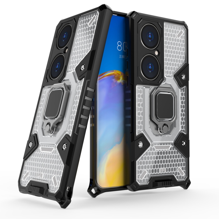 

For Huawei P50 Pro Space PC+TPU Shockproof Case with Ring Holder(White)