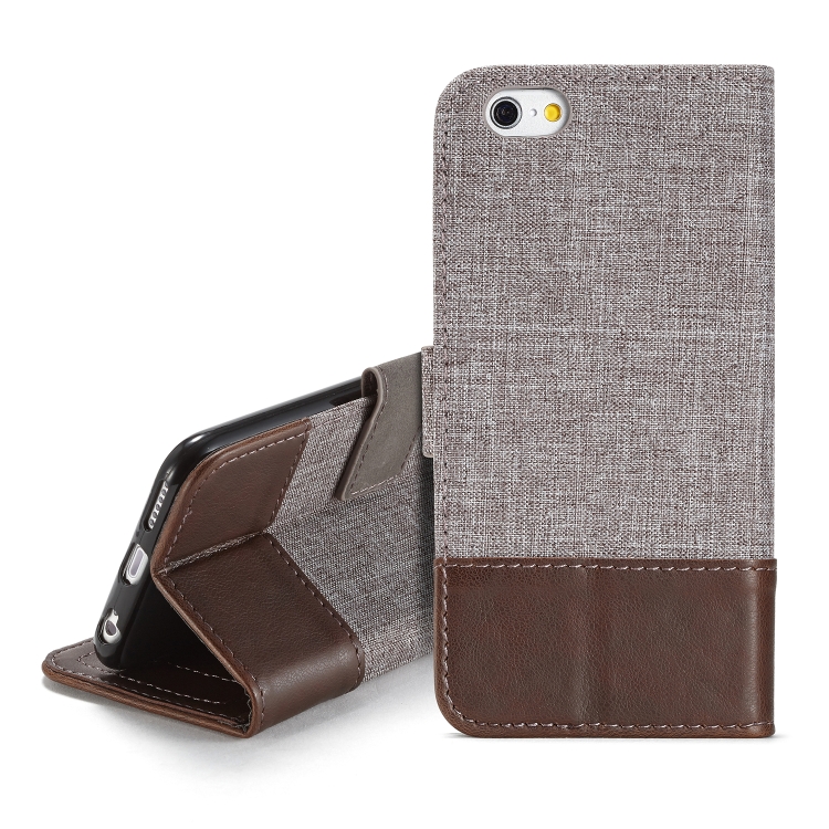 

For iPhone 6 MUXMA MX102 Horizontal Flip Canvas Leather Case with Stand & Card Slot & Wallet Function(Brown)