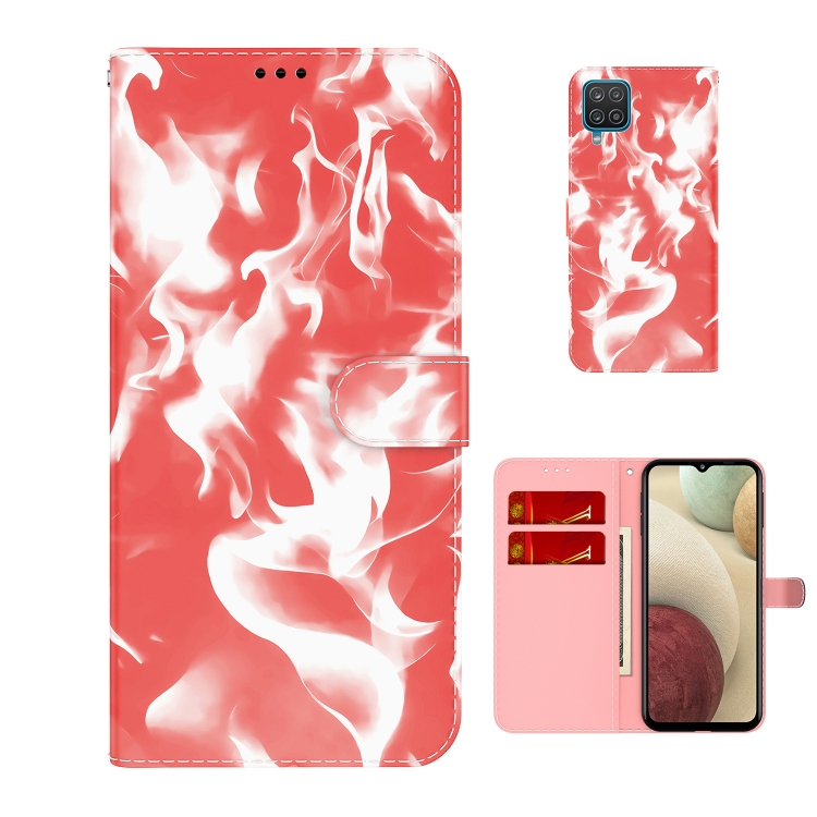 

For Samsung Galaxy A12 5G Cloud Fog Pattern Horizontal Flip Leather Case with Holder & Card Slot & Wallet(Red)