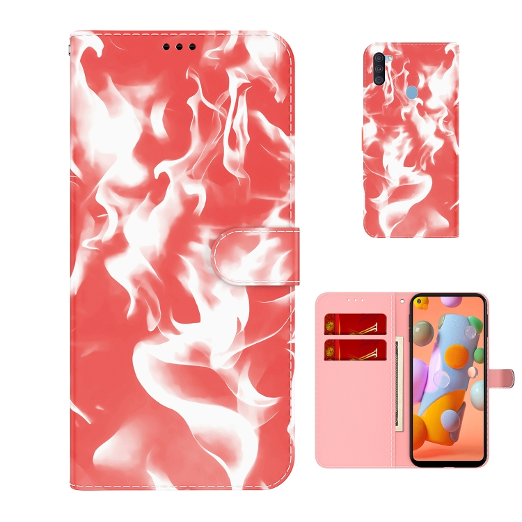 

For Samsung Galaxy A11 / M11 EU Version Cloud Fog Pattern Horizontal Flip Leather Case with Holder & Card Slot & Wallet(Red)