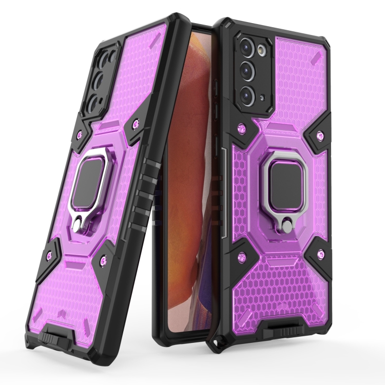 

For Samsung Galaxy Note20 Space PC+TPU Shockproof Case with Ring Holder(Purple)
