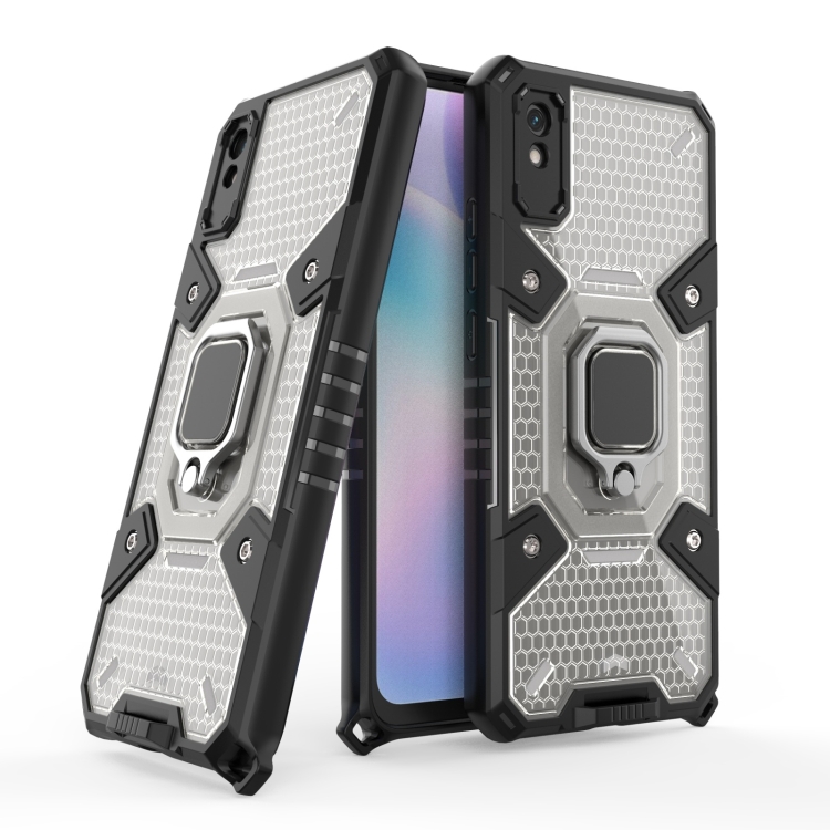 

For Xiaomi Redmi 9A Space PC+TPU Shockproof Case with Ring Holder(Grey)