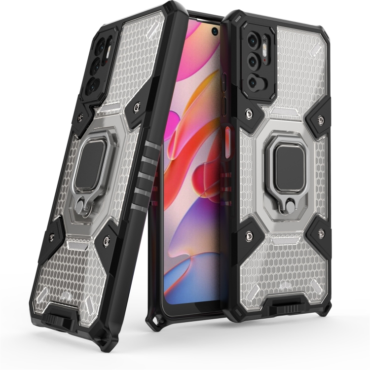 

For Xiaomi Redmi Note 10 5G Space PC+TPU Shockproof Case with Ring Holder(Grey)