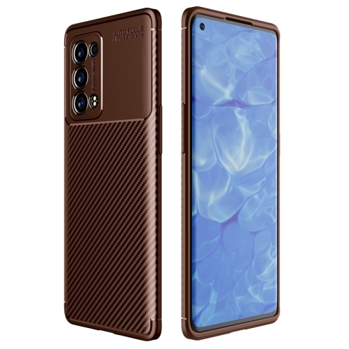 

For OPPO Reno6 Pro+ 5G Carbon Fiber Texture Shockproof TPU Case(Brown)